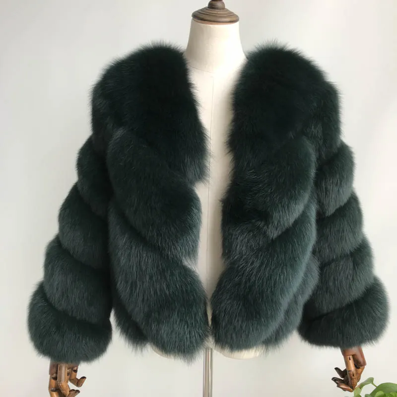 2018 New Arrival Winter Women Real Fur Coat Jacket Female Natural Fox Fur Jacket Outwear Clothing Overcoat Real Fox Fur Jacket