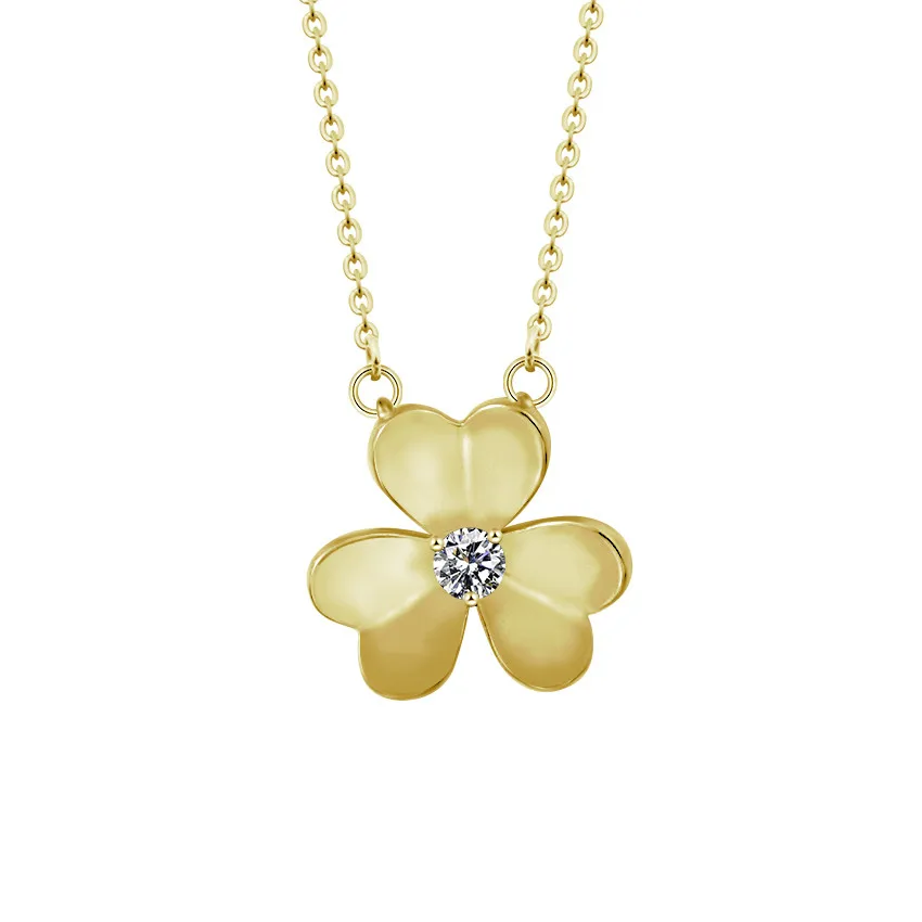 Lucky Three Leaf Clover Necklaces Irish Shamrock Pendants For Women