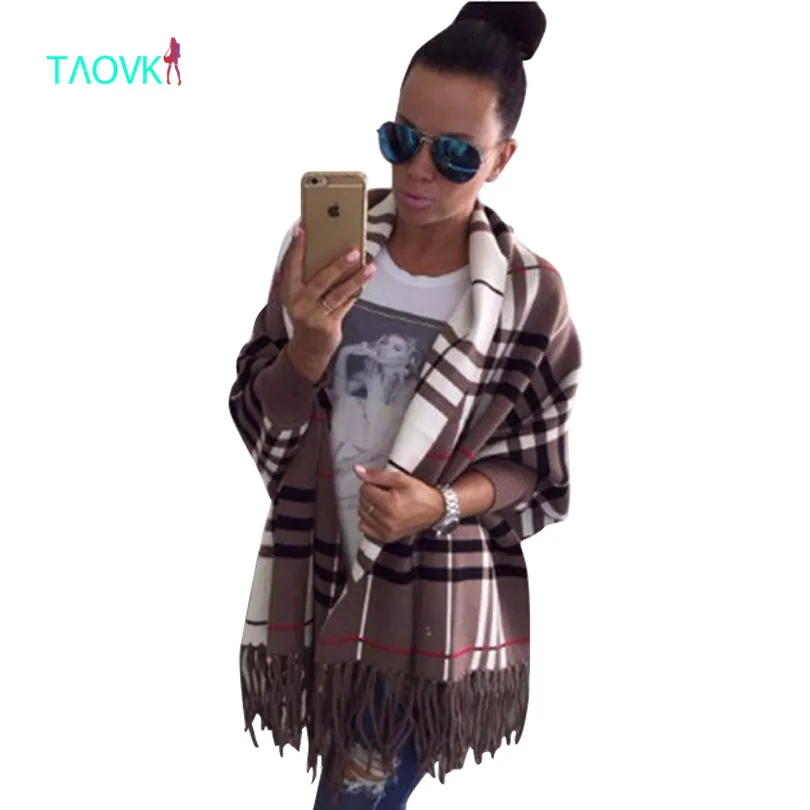 Image TAOVK Russian style design new 2016 fashion women Long section bat sleeve knit cardigan coat