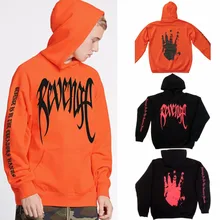 

2018 New arrivals cool fashion revenge hand letter print long sleeve orange black women hoodies sweatshirts long sleeve pullover