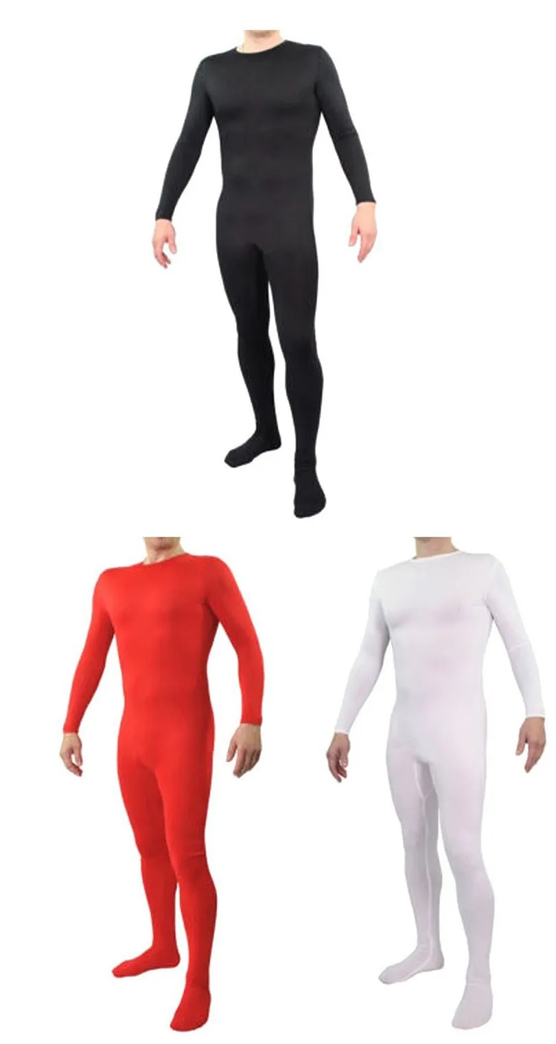 Men Bodysuits Zentai  Suit Shiny Zipper Bodysuit Full Body Tights For  Custom Skin Suit One Piece (1)