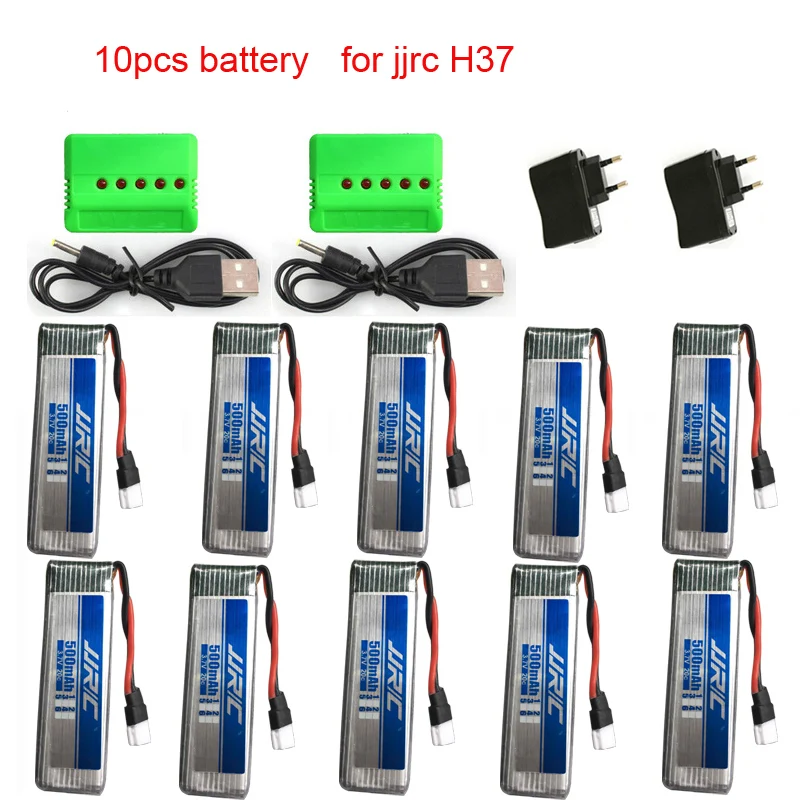 Lipo батарея 3 7 v 500mAh 30C для JJRC H37 RC дрон WiFi 720P камера запчасти радиоуправляемого