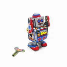 Классический винтажный Заводной Робот фотография напоминание Дети оловянные игрушки с ключом забавная игрушка для детей