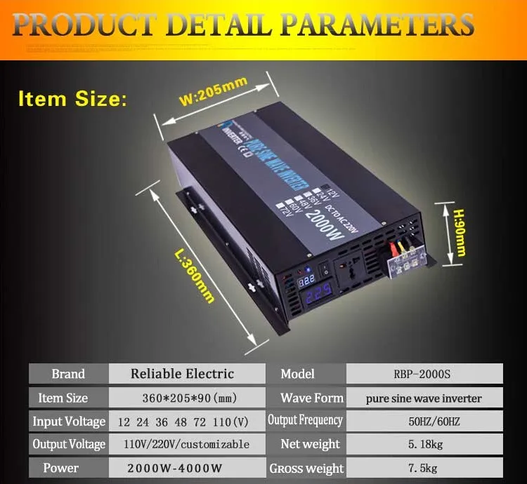 2000W size