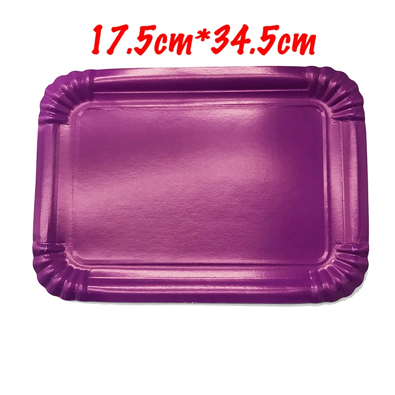 10pcs/pack rectangle paper plates solid color party decorations plain