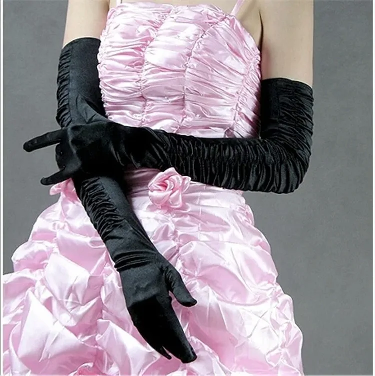 Длинные красные, черные, белые, цвета слоновой кости свадебные перчатки с длинными пальцами свадебные аксессуары вечерние женские Готические перчатки