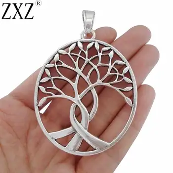 

ZXZ 2pcs Large Tree Charms Pendants for Necklace Jewelry Making Findings 80x54mm