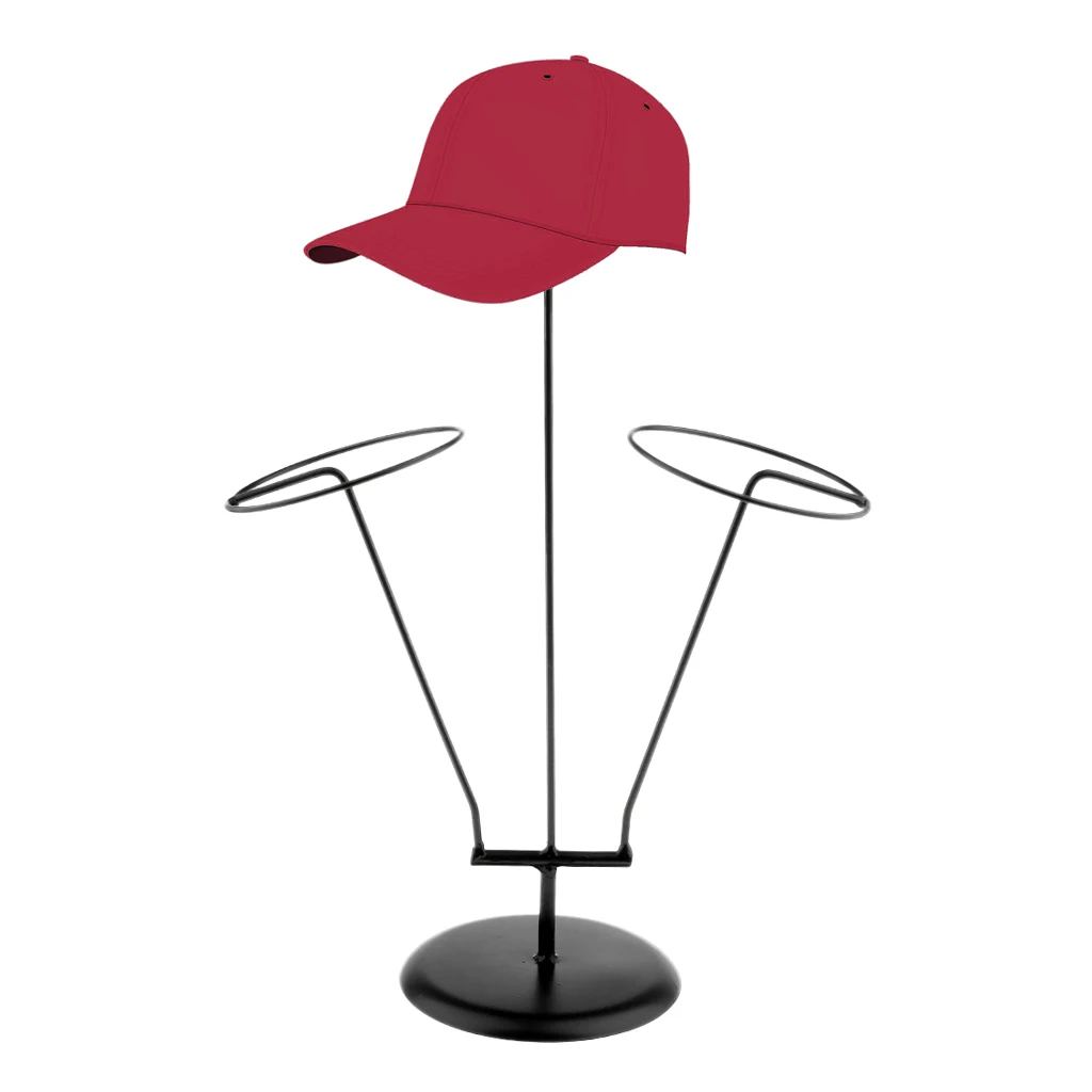 3 Layered Stable Premium Metal Hats Cap Storage Display Holder Scarf Wigs Rack Support Stand Black | Дом и сад