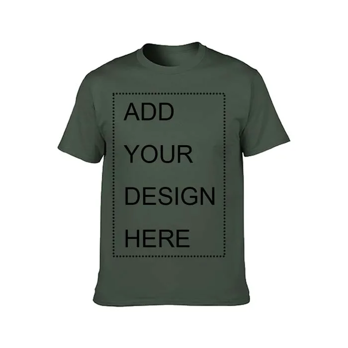 Индивидуальная Мужская футболка с принтом спереди и сзади, ваш собственный дизайн, Высококачественная дышащая хлопковая футболка для мужчин размера плюс XS-3XL - Цвет: Forest Green