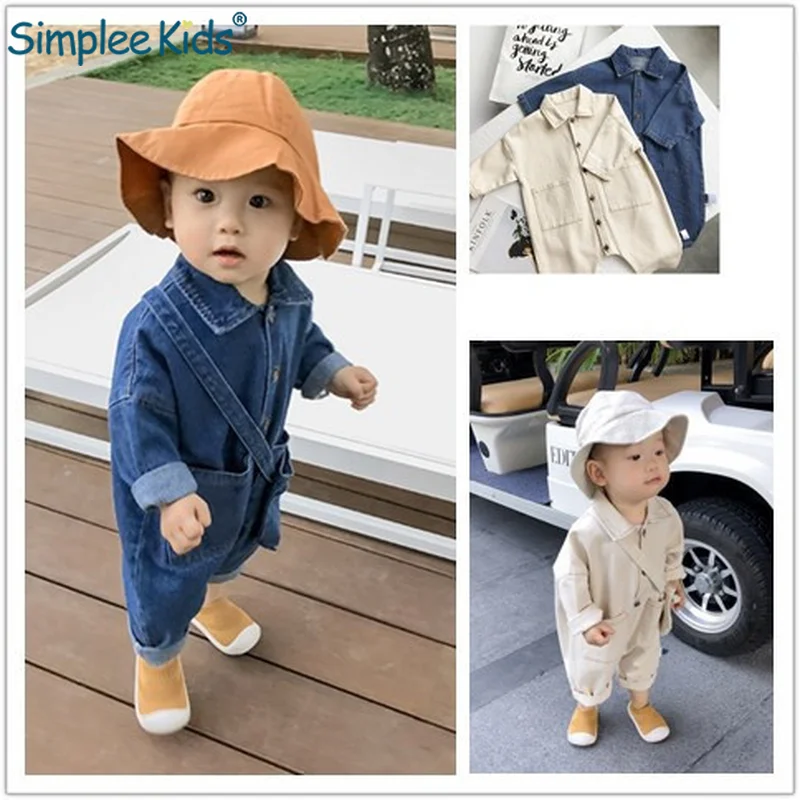 

Baby Boys Girls Jeans Overalls Toddler Kids Denim Rompers Cute Cartoon Bebe Jumpsuit Long Children Pants Clothes