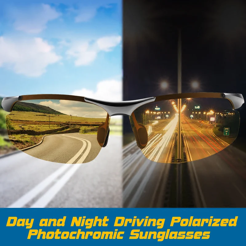 

2020 Day Night Photochromic Polarized Men's Sunglasses for Drivers Women Anti-UV Male Safety Driving Fishing UV400 Sun Glasses