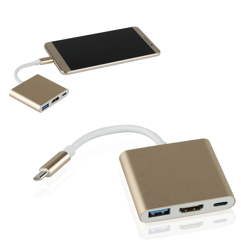3в1 USB 3 1 Тип C к HDMI ТВ цифровой AV многопортовый адаптер до 4 0 кабель для зарядки с