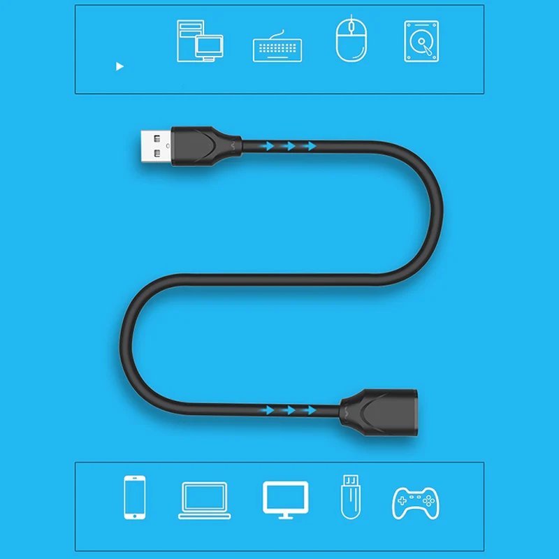 New Hot USB 2.0 AM To AF Extension Cable High Speed Cord for Computer Mouse Keyboard NV99 |