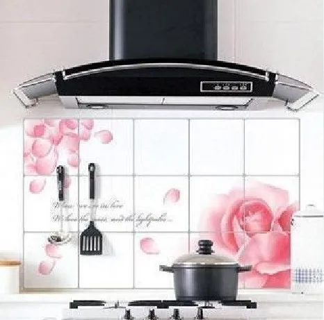 

Anti-oil kitchen tile stickers high temperature anti-smoke really foil wallpaper paste stove 45 * 75