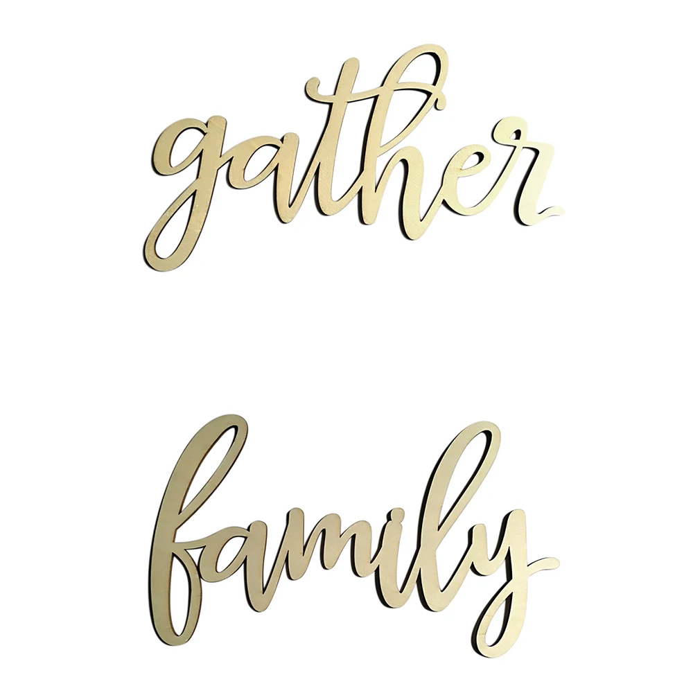 Family/Gather Wooden Letters Alphabet Word Decoration Wall ...