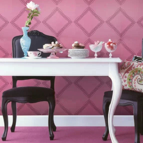 

Free Shipping Modern Minimalist Wallpaper Geometric Diamond Pink Living Room Wallpaper Girls 5.3m2