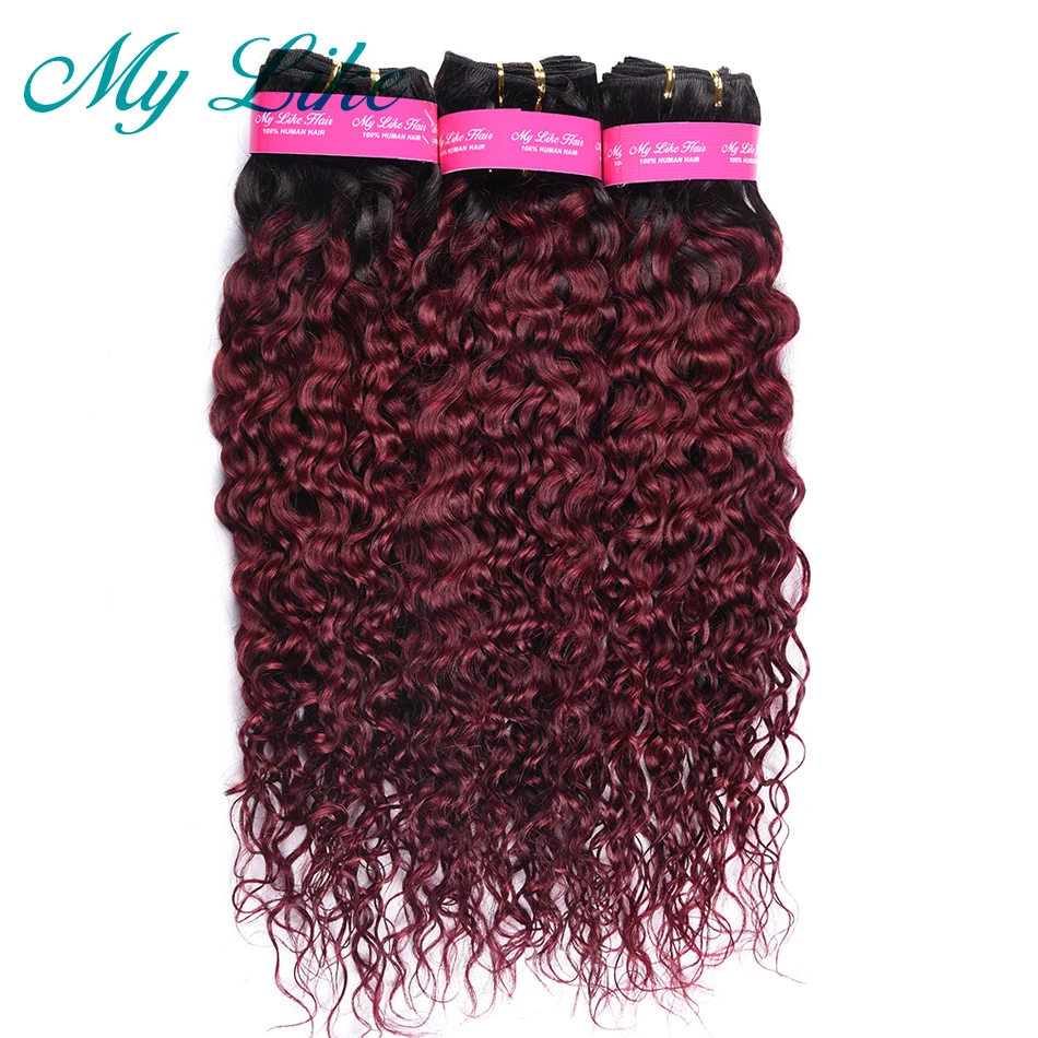 My Like Peruvian Water Wave Hair Bundles 1b 99j Black To Red