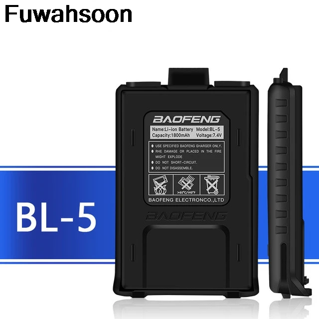 Baofeng 1800 mAh литий ионный аккумулятор BL 5L для UV 5R 5RE рация двухстороннее радио|Рации| |