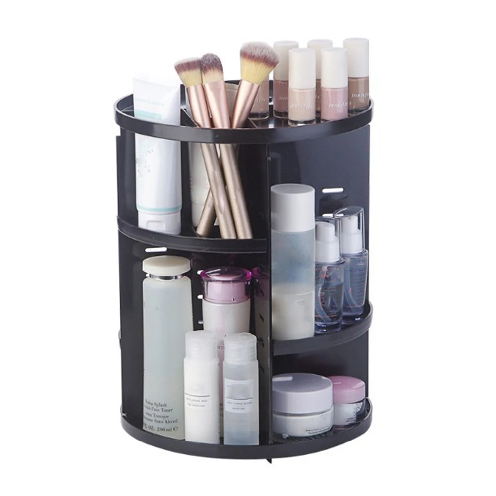 Transparent Cosmetic Display Box DIY 360 Degre Rotatable Acrylic Cosmetic Storage Box Atmospheric Beauty Organizer