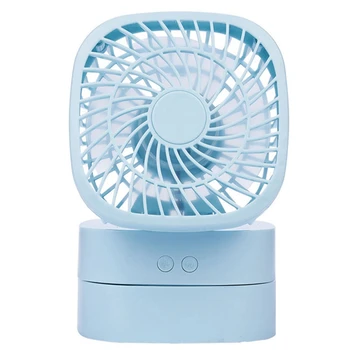 

-Mini Usb Rechargeable Foldable Rotatable Fan 2 Speed Wind Speed Adjustable Head Desktop Wireless Cooling Fan