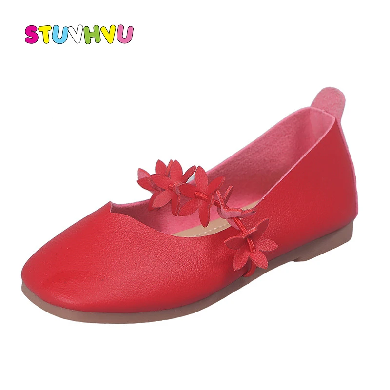 

Girls Leather Shoes Flowers Fashion Girls Peas Shoes Non-slip Soft Children's Shoes Spring and Autumn Kids Shoes 3-12 Years Old