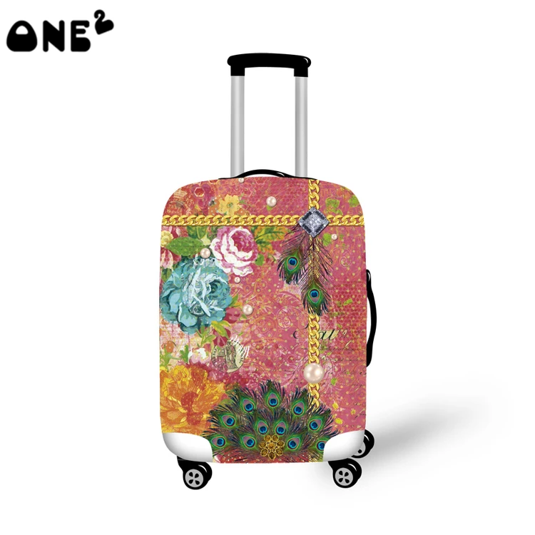 ONE2 Design 22,24,26 inch flowers pattern dream luggage cover suitcase for college girls boys