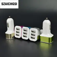 SZAICHGSI Универсальный 4.1A 12 V 3 USB порт дорожное автомобильное зарядное устройство адаптер для iPhone 5 6 7 samsung мобильный телефон оптом 100 шт