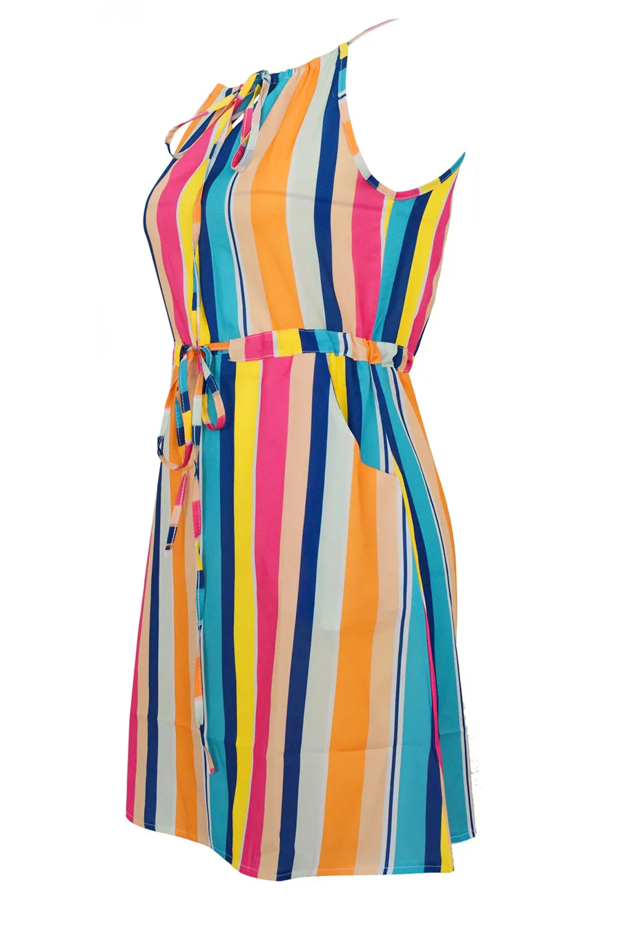 Gladiolus Chiffon Women Summer Dress Spaghetti Strap Floral Print Pocket Sexy Bohemian Beach Dress 2019 Short Ladies Dresses (26)