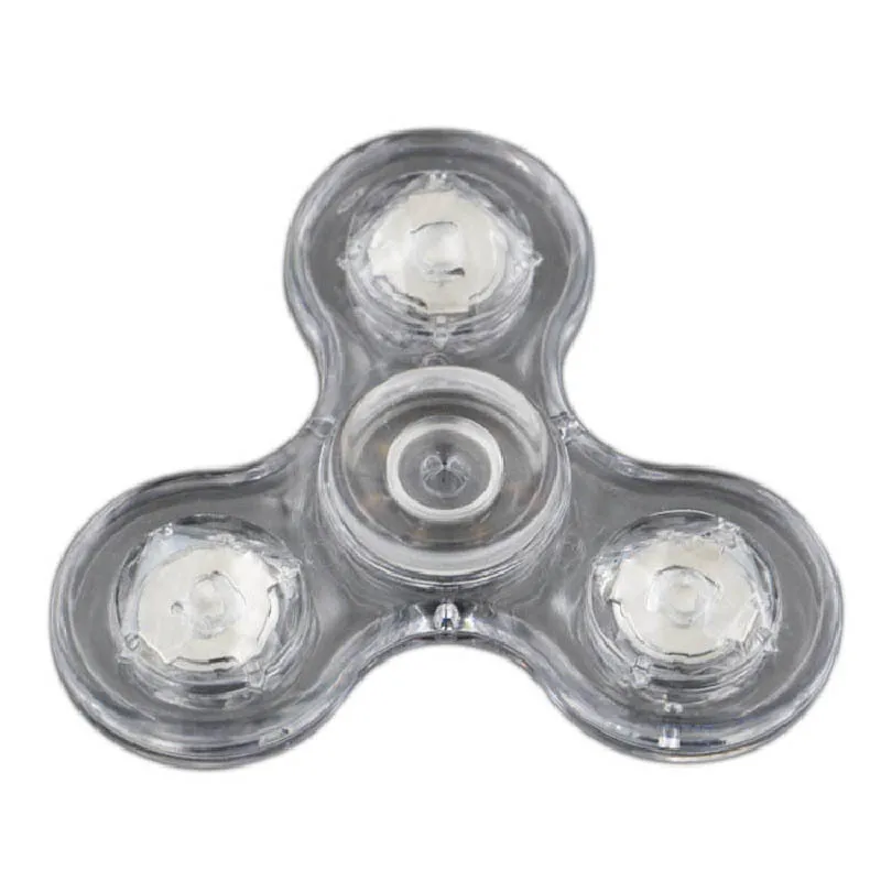 Luminous LED Fidget Spinner Transparent LED Flash Light Colorful Change E Spinner Glow In the Dark Stress Relief Toys For Kids