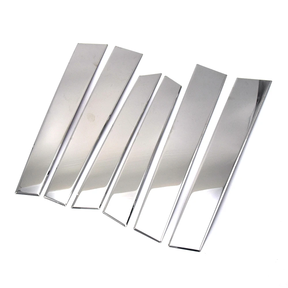 Stainless Steel Window Trims Center Pillars B + C Pillar Covers 6Pcs