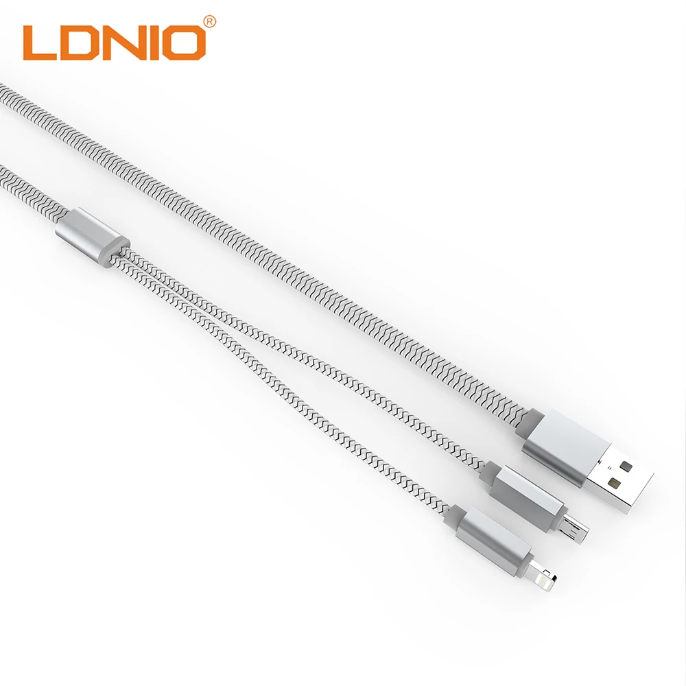 LDNIO 2 в 1 USB кабель для мобильного телефона Micro Lightning разъем передачи данных линии