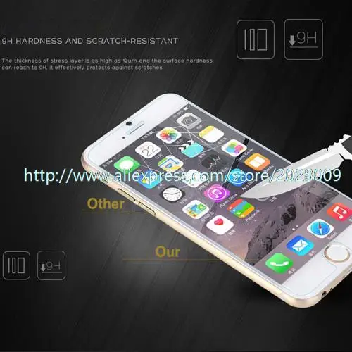 5000pcs tempered glass for iphone 6G 6S 0.3mm 9H explosion proof tempered glass for iphone 6 4.7