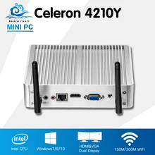 Безвентиляторный мини-компьютер Intel Core i5 4210Y Windows 10 Linux computadora Desktop HD Graphics 4200 HTPC TV Box Barebone мини ПК