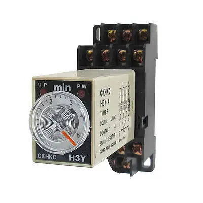 AC 220V H3Y 4 0 5 Minutes 4PDT 14 Pins Power on Time Delay Relay w