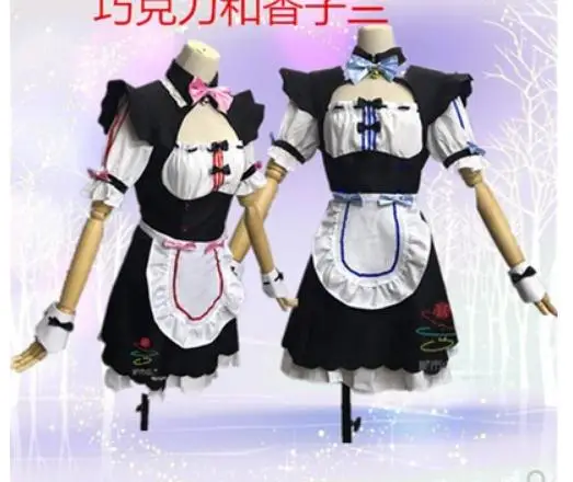 Vanilla NEKOPARA cosplay Vanilla Chocola Maid cosplay Cat Neko Girl Costume женский костюм