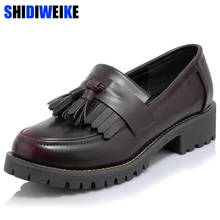 Сезон весна-лето; оксфорды с бахромой; обувь с перфорацией типа «броги»; Женская Осенняя обувь из искусственной кожи; женская обувь на плоской подошве с бахромой; слипоны; Цвет Черный; n596