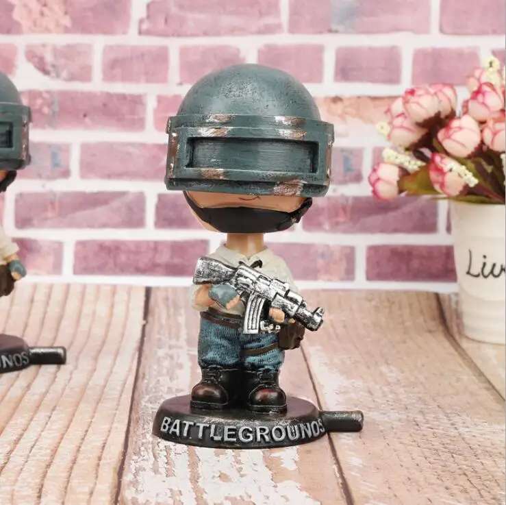  Simulation anime figure PUBG Battlegrounds figures Shaking head ornaments Chicken game action figur