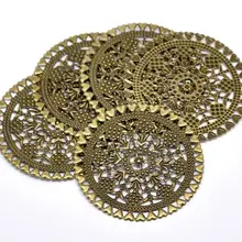 DoreenBeads 20 шт с бронзовой филигранью под старину Круглые Обертывания коннекторы фурнитура для украшений 6 см(2-3/")(B18534), yiwu