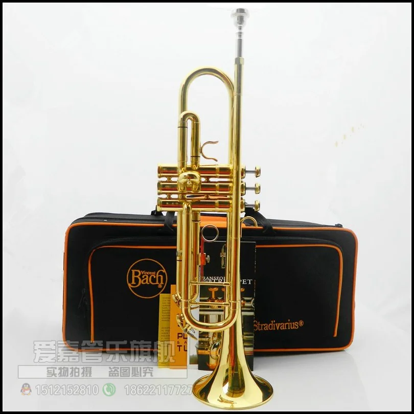 

Vincent Shrotenbach Stradivarius Professional Bb Trumpets LT180-43 Gold Lacquer Trumpet Mouthpiece Accessories Case