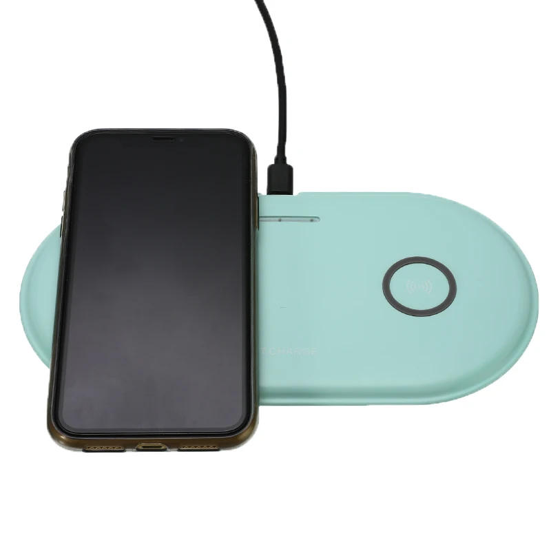 

2 in 1 Dual QI Wireless Charger base Fast Charging Pad Quick Charge For iPhone 8/10/X for Samsung Galaxy S9 S8 S7 Edge Note8/9