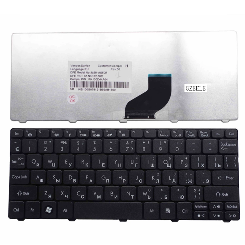 Новая русская клавиатура для ноутбука GZEELE Acer Aspire One Happy 2 ZE-7 HAPPY2 E100 AOE100 P0VE6 POVE6 ZE6 ZE7