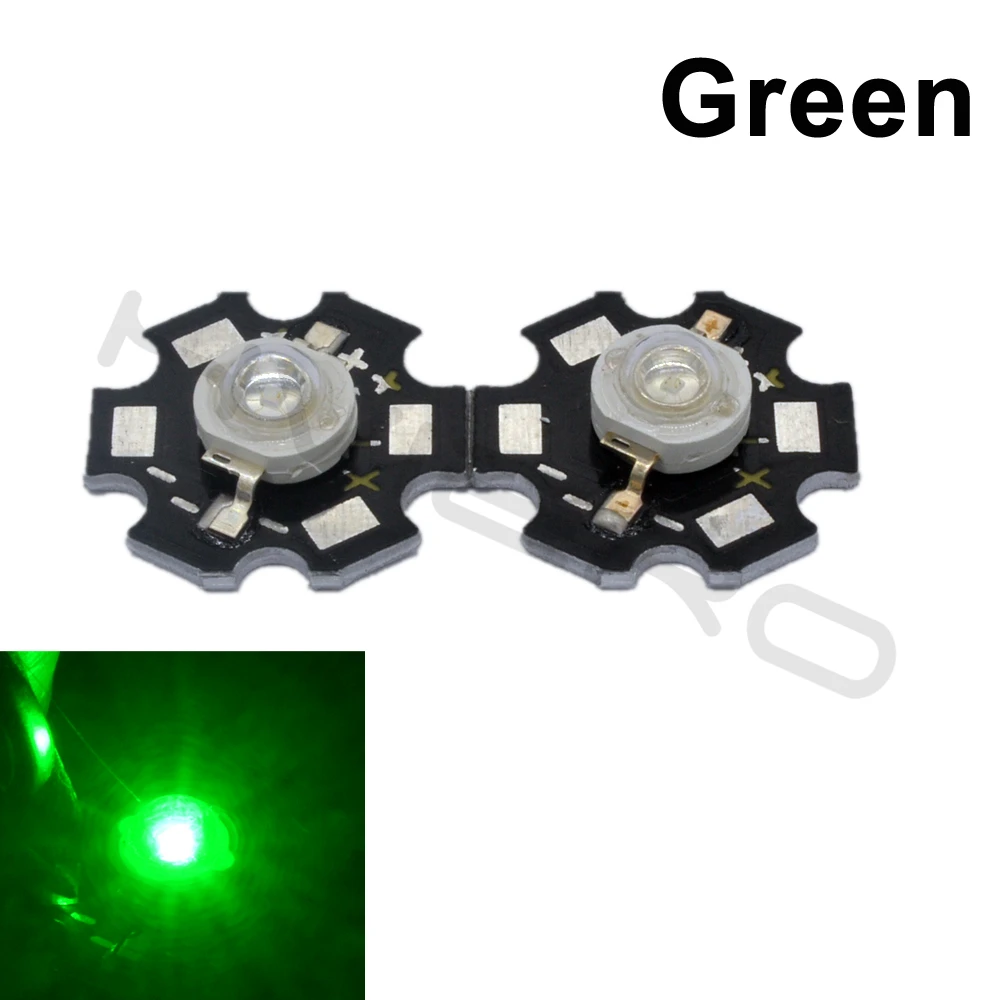 10X1 Вт 3 Вт высокое мощность белый красный синий зеленый светильник шарик излучатель светодиодный лампы Диоды лампы бусины с 20 мм Звезда PCB Платиновый теплоотвод