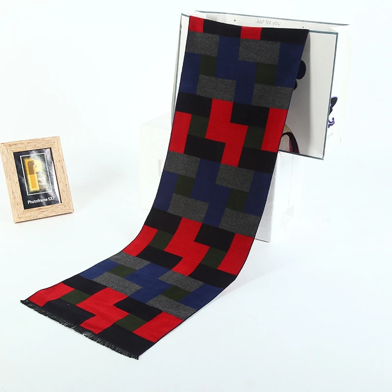 Winter Vintage Cashmere Scarf Men font b Tartan b font Foulard Homme Spring Casual Echarpe Christmas