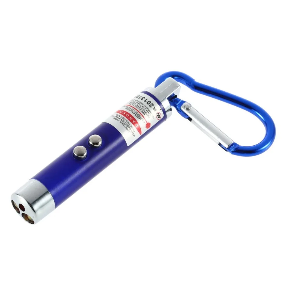 

Practical 2 in 1 LED Laser Pen Pointer Mini Portable FlashLight Torch 5mW Emergency High Power Keychain for Gift