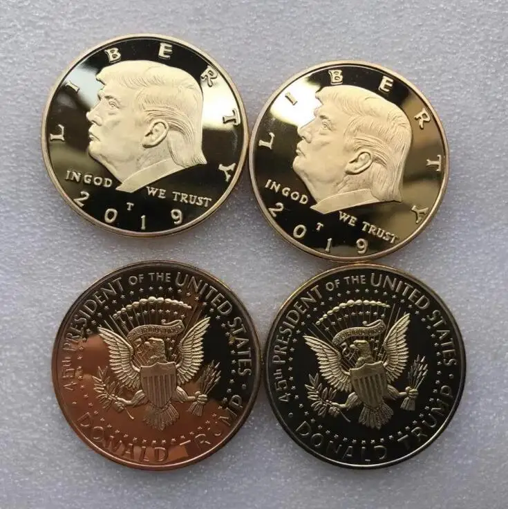 100 шт./лот Donald J. Трамп 2019 памятная монета Keep America Great Commander In Chief Gold Challenge 45 й