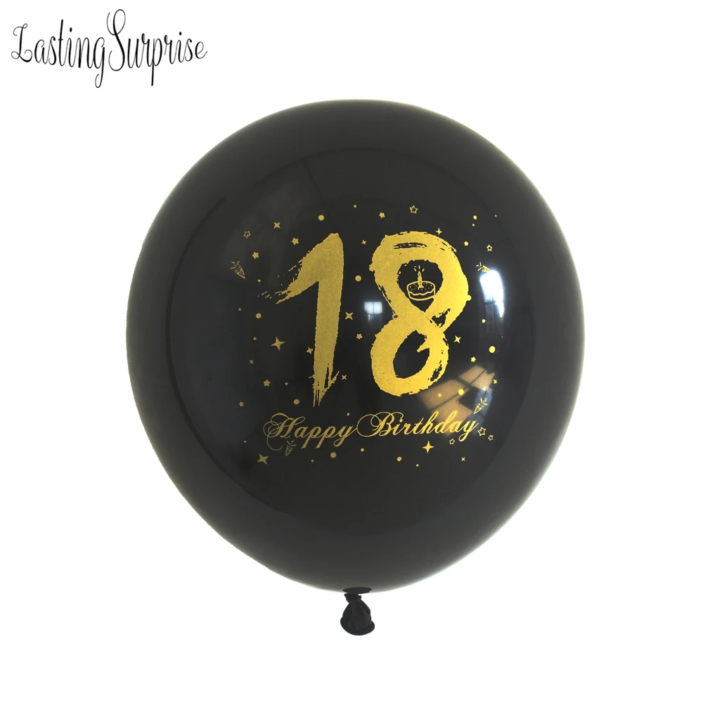 Air Balloon Gold Black 16 18 Balloons 18 Years Birthday Ballon Party Helium Birthday Party Decorations Adult 18th Party Favors (5)