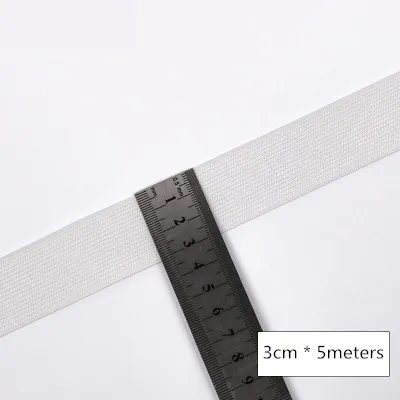 1 м золотые и серебряные высокие эластичные ленты 3-60 мм черно-белая Резиновая лента линия спандекса лента для шитья обшивка поясная лента аксессуары для одежды - Цвет: 35mm White x 1meter