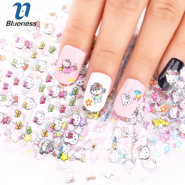 24 Manicure Designs Colorful Hello Kitty Nail Stickers Nails Diy 24 Manicure Designs Colorful Hello Kitty Nail Stickers Nails Diy Beauty Decorations Tools For