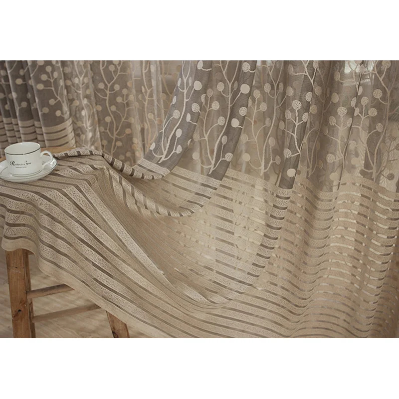 Современные полосатые занавески из вуали, дизайнерские декоративные занавески, оконные прозрачные тюлевые занавески для гостиной, спальни, домашний декор
