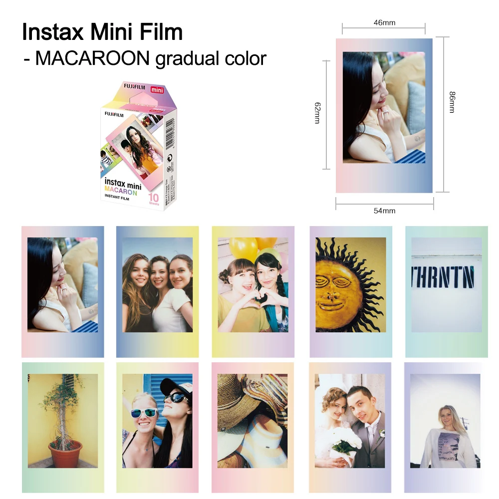 Подлинная 10-100 листов цветная пленка Fuji Instax пленка Fujifilm Instax Mini 8 пленка для 7 7s 8 9 50s 7s 90 25 Share SP-1 SP-2 3 камеры